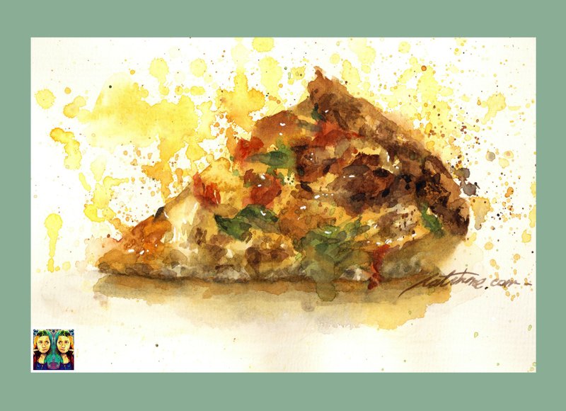 Pizza_Original hand-painted work (only one piece) - ภาพวาดบุคคล - กระดาษ 