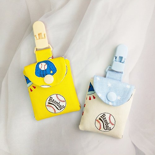 QQ rabbit 手工嬰幼兒精品 彌月禮盒 棒球大聯盟-2色可選。平安符袋 (可繡名字)