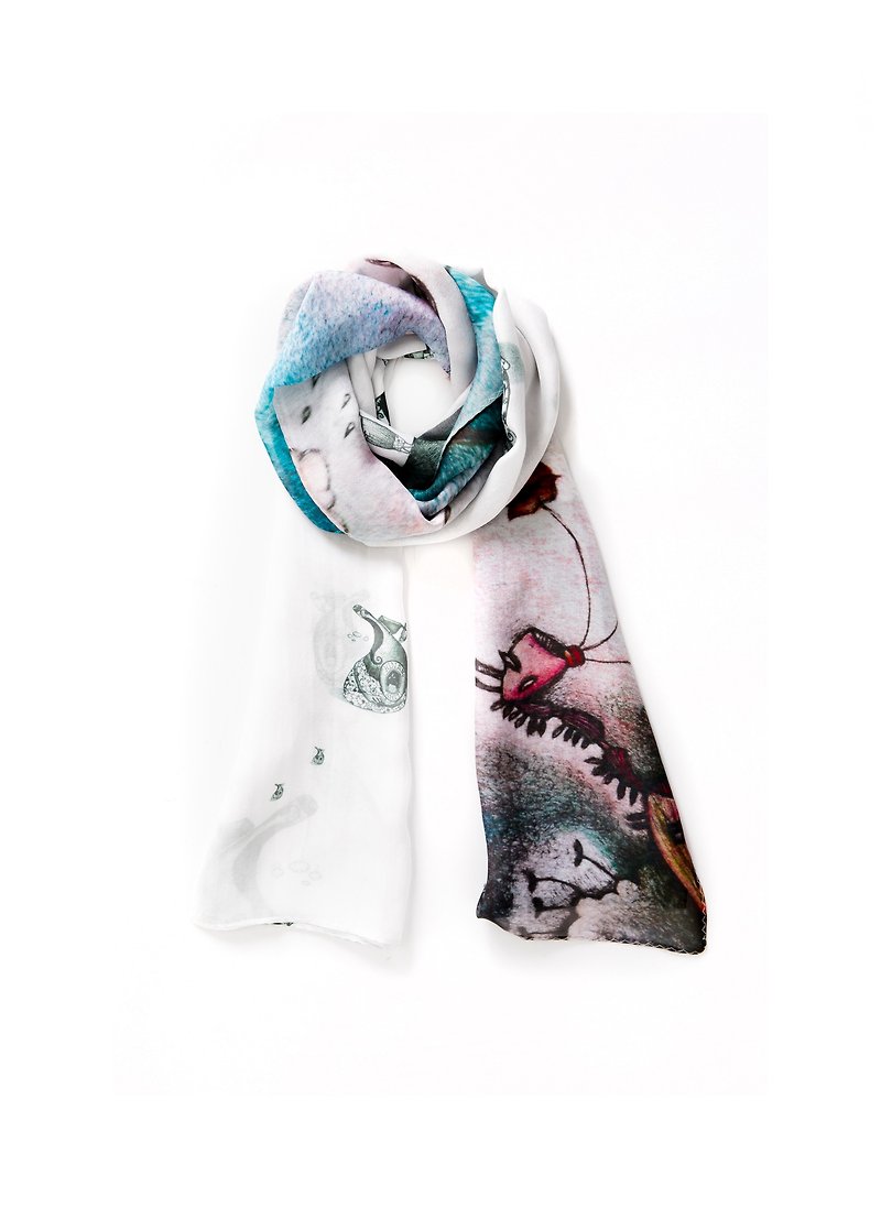 Buy fairy tale 6_--- Beauty comes from the art of being integrated into life Minervac - Scarves - Silk Transparent