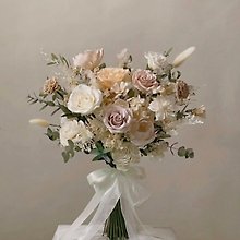 [Never-withering dried flowers] light pink white never-withering rose  hydrangea natural semicircular bouquet