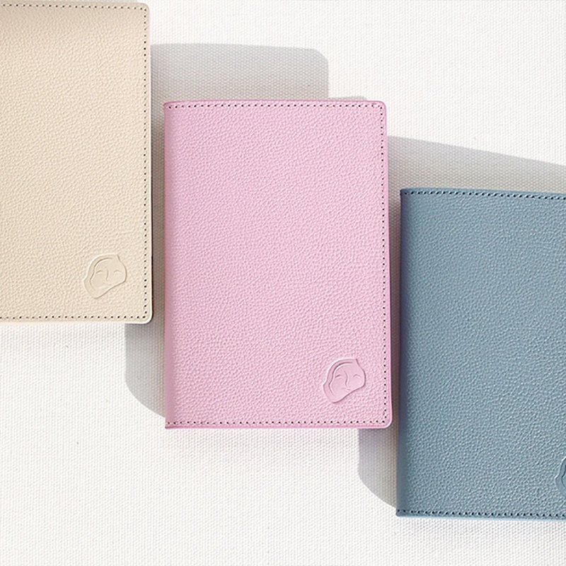 Natural cow leather 'Silla's smile' passport wallet - ที่เก็บพาสปอร์ต - หนังแท้ สึชมพู