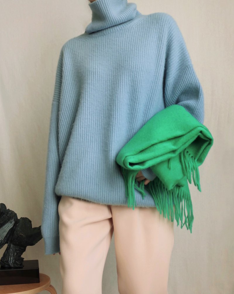 【 送禮首選 】羊毛流蘇圍巾-BV綠 現貨供應 - 圍巾/披肩 - 羊毛 