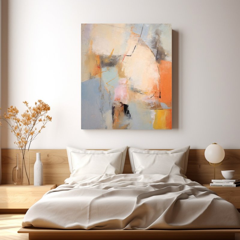 Abstract painting - unframed painting | Decorative painting | Oil painting | Hanging painting | Interior design | B&B | Wall decoration - โปสเตอร์ - วัสดุอื่นๆ หลากหลายสี