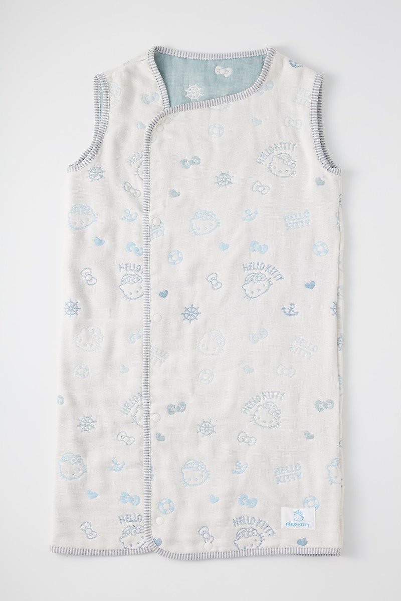 [Made in Japan Mikawa Cotton] Six-fold gauze anti-kick vest nightgown-Kitty Ocean Paradise XL - Other - Cotton & Hemp 