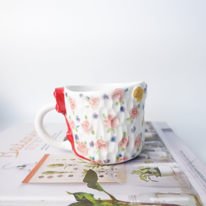 Hand built ceramic cup |  pinky rose | ceramic handmade - แก้วมัค/แก้วกาแฟ - ดินเผา สึชมพู