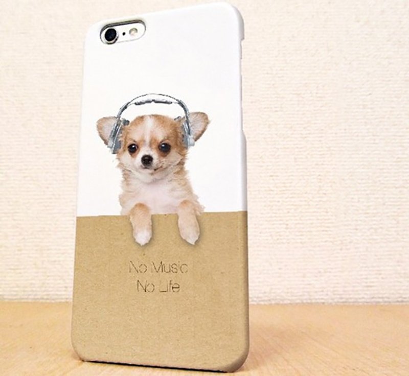 Free shipping ☆ Chihuahua No Music No Life smartphone case - เคส/ซองมือถือ - พลาสติก สีทอง