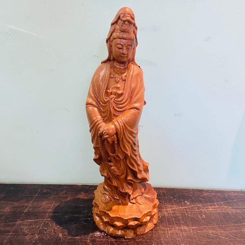 觀世音菩薩 木雕 神像 擺件 A294 - 擺飾/家飾品 - 木頭 