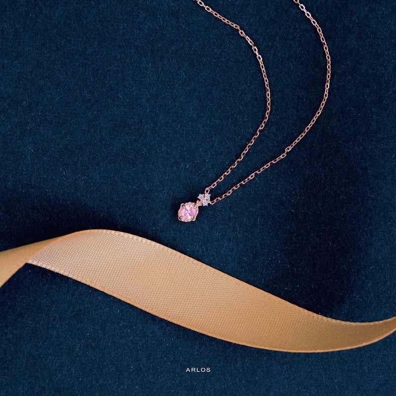 L'amour French Romantic Necklace (Rose Gold) - สร้อยคอ - เงินแท้ 