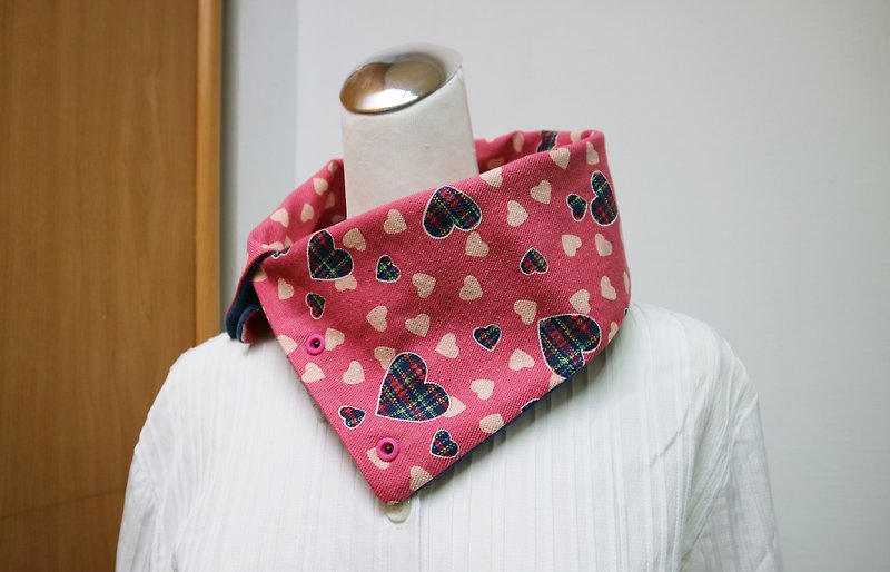 Add buckle warm bib, short scarf, neck sleeve, double-sided two-color, suitable for men and women*SK* - ผ้าพันคอถัก - วัสดุอื่นๆ สึชมพู