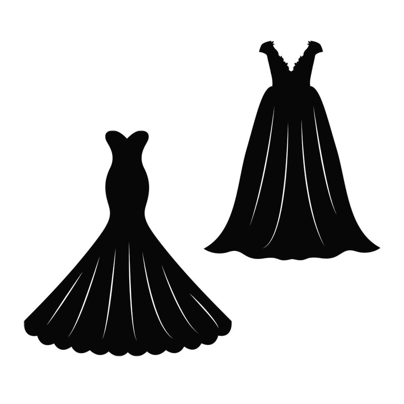 Wedding dress svg, evening dress svg, wedding dress pdf, wedding dress png - 圖文模板設計 - 其他材質 
