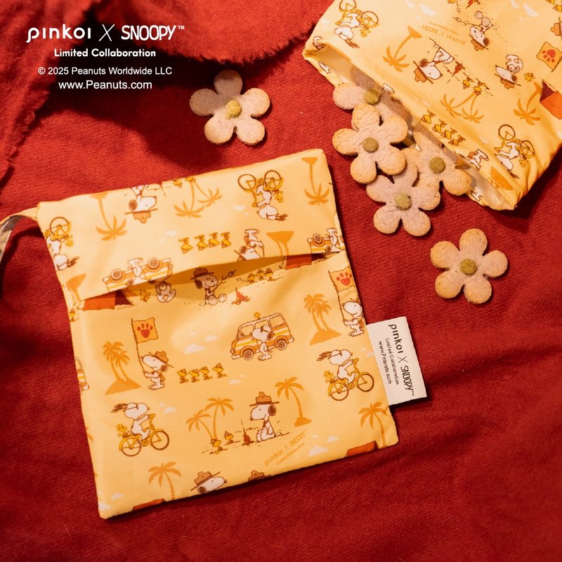 【Pinkoi x SNOOPY】好日子pockeat小吃袋_露營走走 - 便當盒/食物袋 - 其他材質 黃色