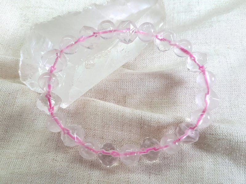 CJ01. pink crystal beads - สร้อยข้อมือ - คริสตัล สึชมพู