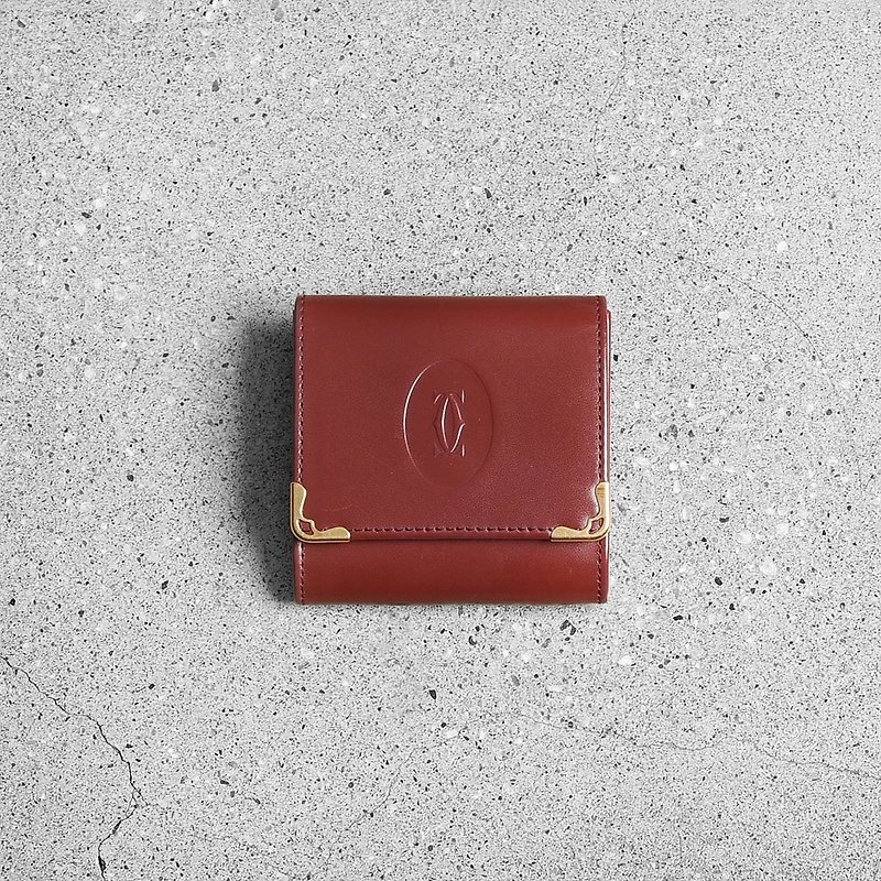 Vintage Cartier 卡地亞古董零錢包 - 散紙包 - 真皮 紅色
