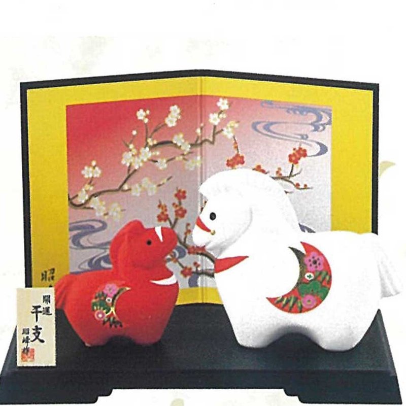 2026年 午年 赤白 干支置物 陶器 置物 - 擺飾/家飾品 - 黏土 多色