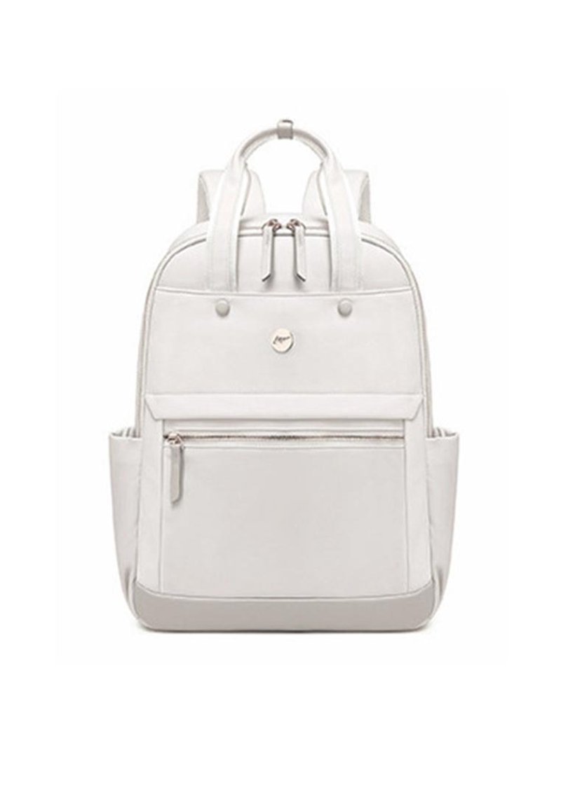 Women Travel Business Backpack A6118 Off White - กระเป๋าเป้สะพายหลัง - วัสดุอีโค ขาว