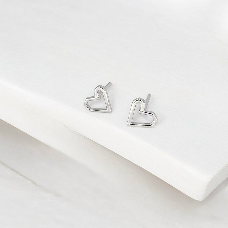 925 sterling silver| angular lines love_earrings - Earrings & Clip-ons - Precious Metals 