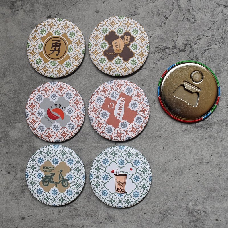 【桐鹿】海棠台灣 磁鐵開瓶器6入 - 磁鐵 - 其他金屬 多色