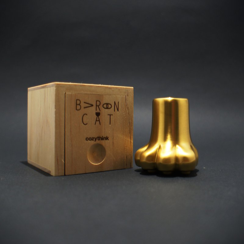 Baron Cat Pen Stand & Sealing Wax Chapter / 若隱 / Matte Golden - Stamps & Stamp Pads - Other Metals Gold