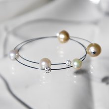 ハンドメイド Akoyaパールブレスレット アコヤ黒真珠 パールブレスレット 5-5.5mm ブラック 黒 シルバー製