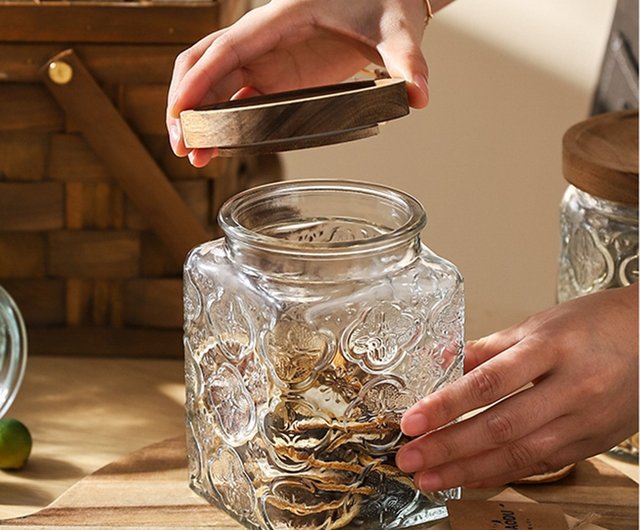 7oz Glass Storage Jar Wood Lid Laser Engraved - Pantry Storage – 194 Craft  House