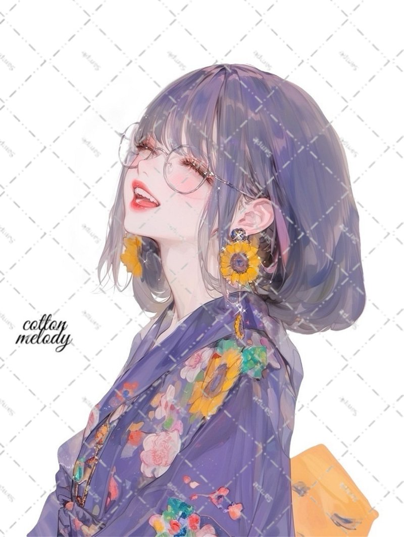 original sticker no.6120 人物ステッカー オリジナルステッカー 人物ステッカー 女の子ステッカー オリジナル人物ステッカー - 貼紙 - 紙 