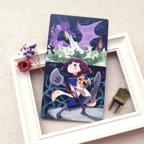 PIN 手感卡片製造所 【Pin】睡美人的媽媽騎士│印刷插畫│母親節卡│感謝卡片