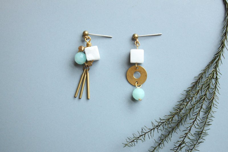 Goldfish and net - earring  clip-on earring - Earrings & Clip-ons - Stone Blue