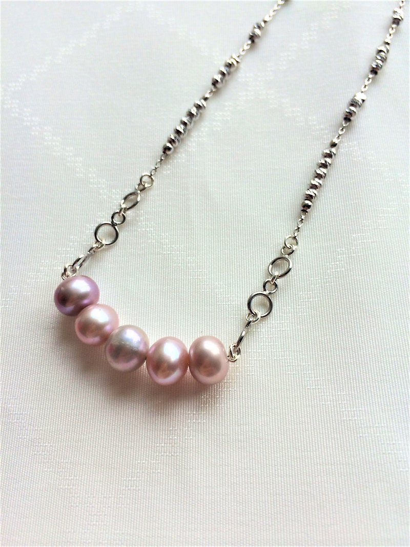 100% own design 925 sterling silver purple freshwater pearl pendant - สร้อยคอ - ไข่มุก สีม่วง