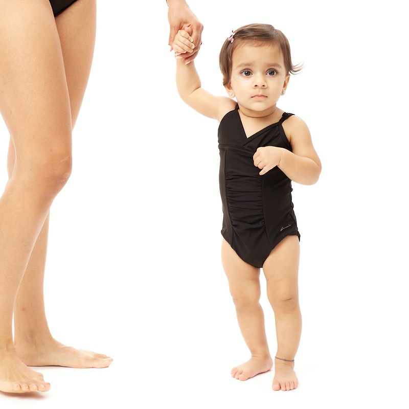 童裝 | Lauren完美摺邊連身泳衣 - 嬰兒/兒童泳衣 - 其他材質 咖啡色