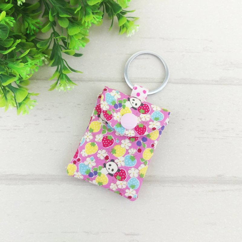 Cat Bear Garden-3 colors are available. Pacifier bag (name can be embroidered) - Omamori - Cotton & Hemp Pink