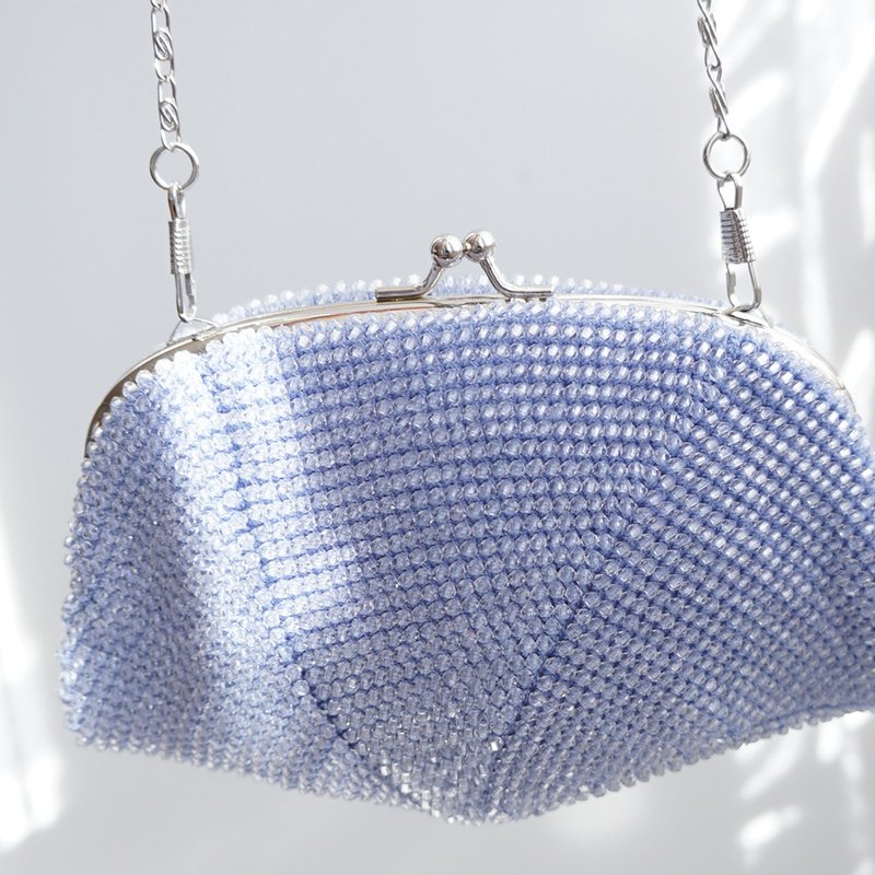 Ba-ba handmade  Acrylic beads crochet petit bag No.1878 - 手拿包 - 其他材質 紫色