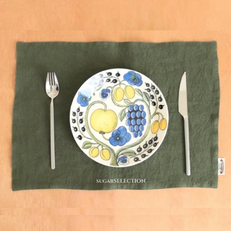 French linen placemat-made in Japan/double-sided use/table mat/table runner - Place Mats & Dining Décor - Linen 