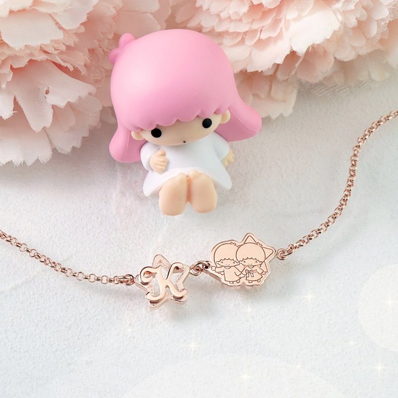 【客製化禮物】雙子星訂製系列-星星款kikilala字母純銀手鍊 - 手鍊/手環 - 純銀 銀色