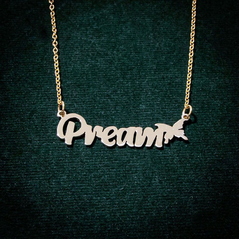 Made to order - Customize name necklace hand writhing style - 項鍊 - 銅/黃銅 銀色