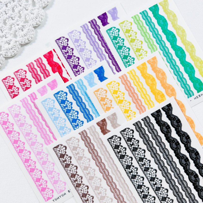 Mesh Lace Pet Stickers - 貼紙 - 其他材質 