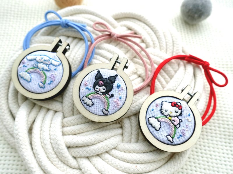 姊妹品牌 Fatto a Mano x  Sanrio HK正版彩雲甜夢刺繡髮圈 - 髮夾/髮圈 - 繡線 多色