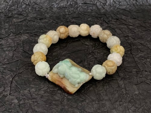 淳玉晶品坊 免費開光 快速出貨 天然A貨緬甸玉翡翠 招財貔貅手鍊 手工巧雕