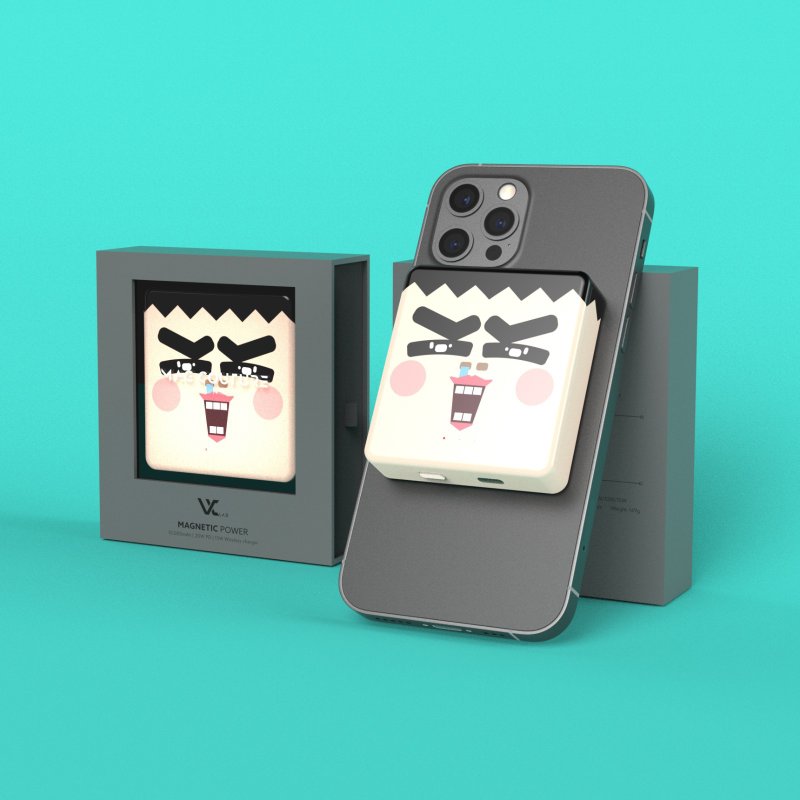 VXLab 合作企劃 DDED x Vinnic Magsafe 磁吸式行動電源 - DD仔 - 行動電源/充電線 - 塑膠 卡其色