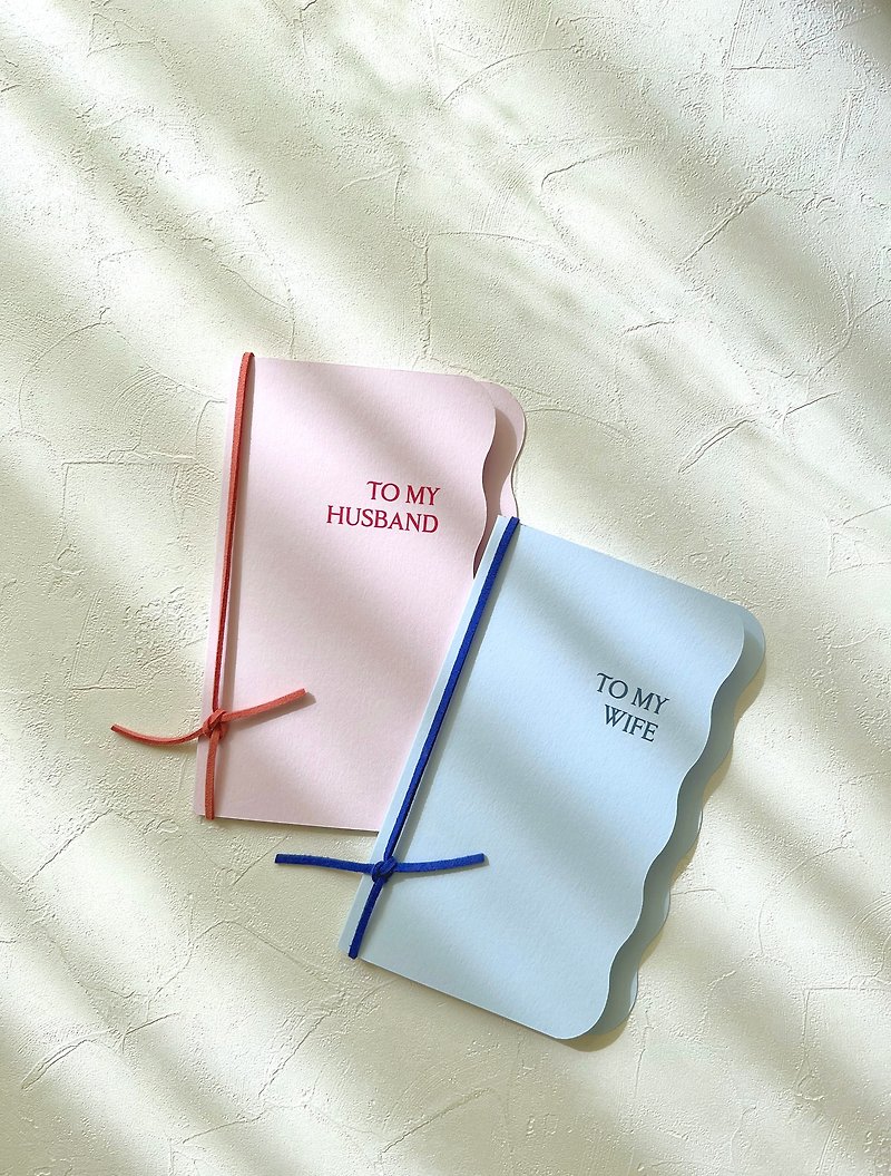 Wavy Shaped Vow Books with Ribbon - ทะเบียนสมรส - กระดาษ 