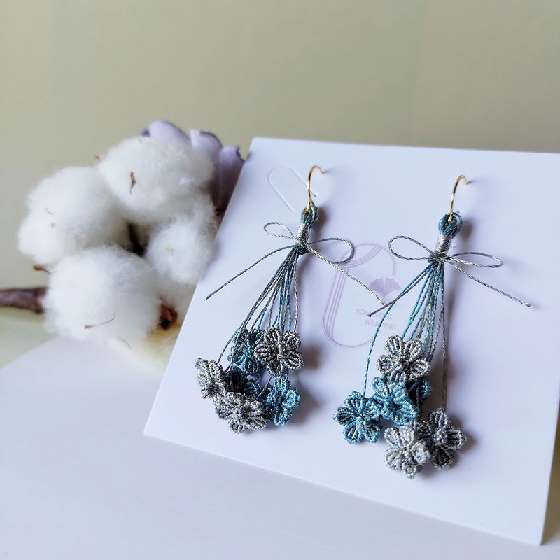 Blossom Series Braided Earrings/Stars and Sea Bouquet - Earrings & Clip-ons - Other Man-Made Fibers 