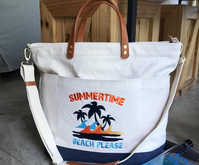 Beach discount bag canvas