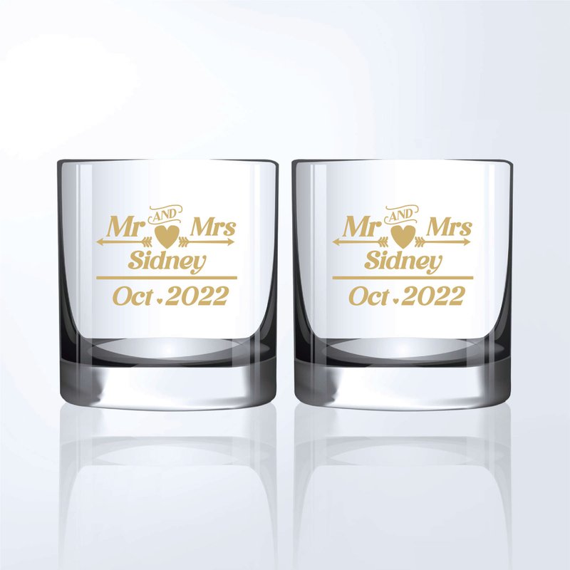 Wedding Gifts | Customized Whiskey Pair Glasses to Celebrate the Wedding Custom Engraved Gifts Couple Gifts - Bar Glasses & Drinkware - Glass 