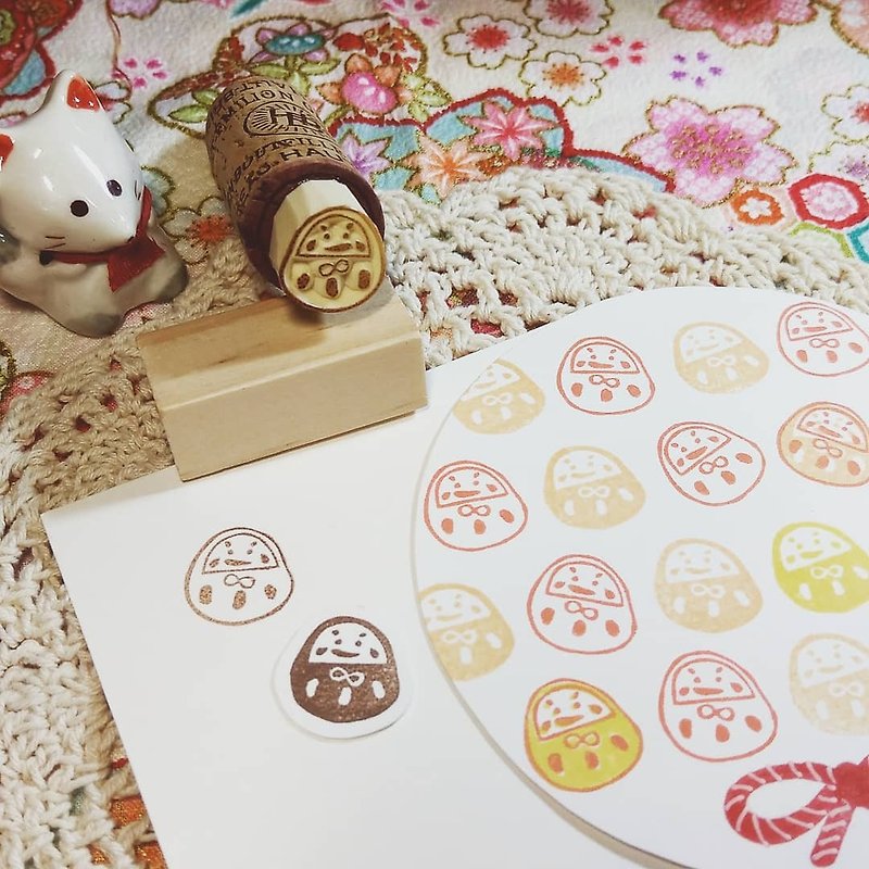 | Exhibition Works | Little Fortune Cork Series-Golden Doll-Dharma Hand-carved Seal - Stamps & Stamp Pads - Rubber Red
