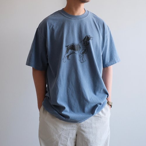 wagdog garment dye short sleeve t-shirt / smoke blue / unisex / DOG