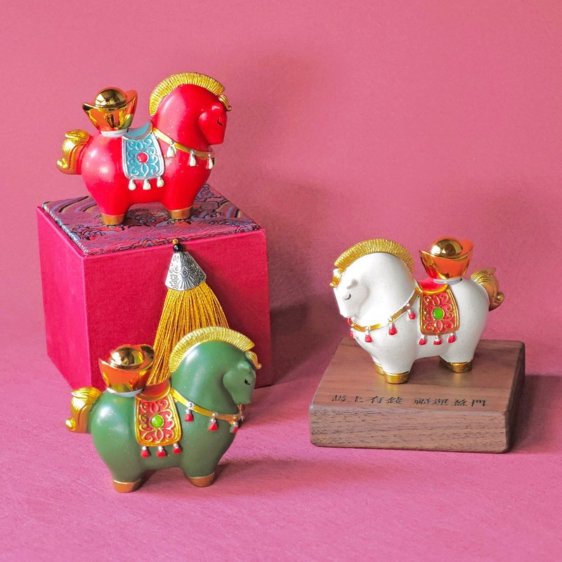 Chinese Pony Christmas Gifts Birthday Housewarming Taiwanese souvenirs Horsegif - Stuffed Dolls & Figurines - Resin Red