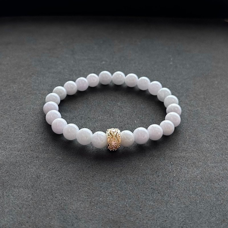 Natural Grade A Jadeite Light Violet Jadeite Bracelet - สร้อยข้อมือ - หยก สีม่วง