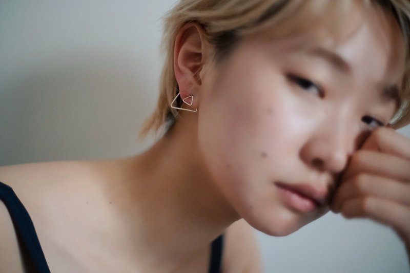 petit earrings triangle gold - Earrings & Clip-ons - Silver Gold