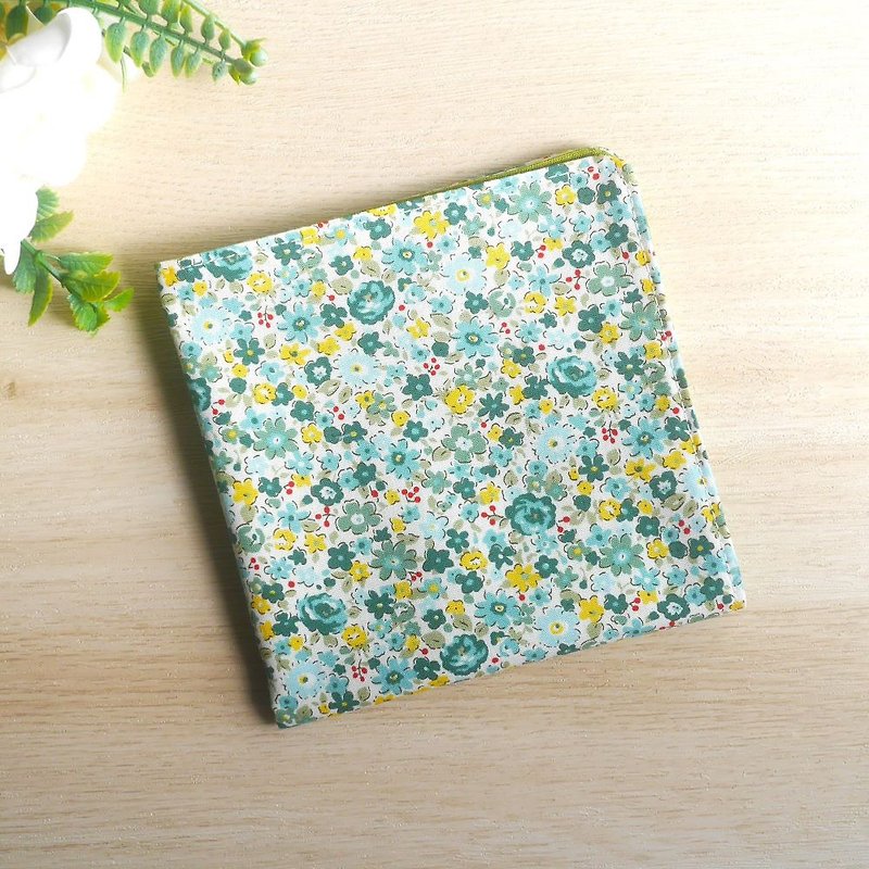 Japanese cotton handkerchief = pastoral flower handle = green (2 colors in total) - Handkerchiefs & Pocket Squares - Cotton & Hemp 
