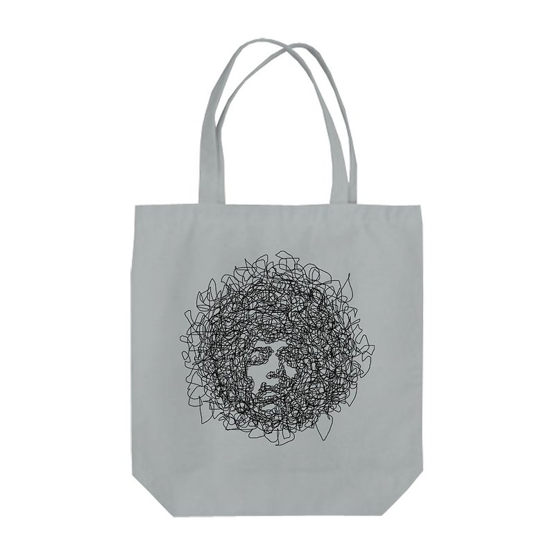 Jimi Tote Bag - กระเป๋าถือ - ผ้าฝ้าย/ผ้าลินิน สีเทา