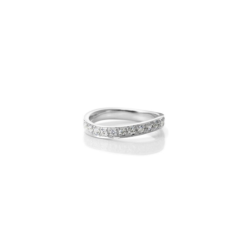 Precious Metals General Rings Silver - Baby Ring【S shape Eternity 19 diamond】Pt950 18K